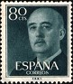Spain - 1955 - General Franco - 80 CTS - Green - Dictator, Army General - Edifil 1152 - 0
